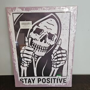 STAY POSITIVE skelton Canvas Picture Art - Affirmation